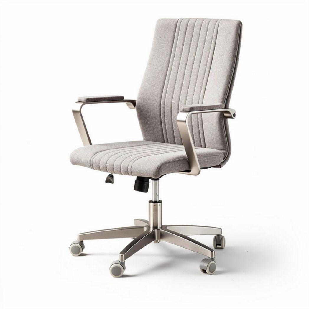 Contemporary ergonomic office chair with adjustable height and metal base in gray fabric 68 x 62 x 100cm